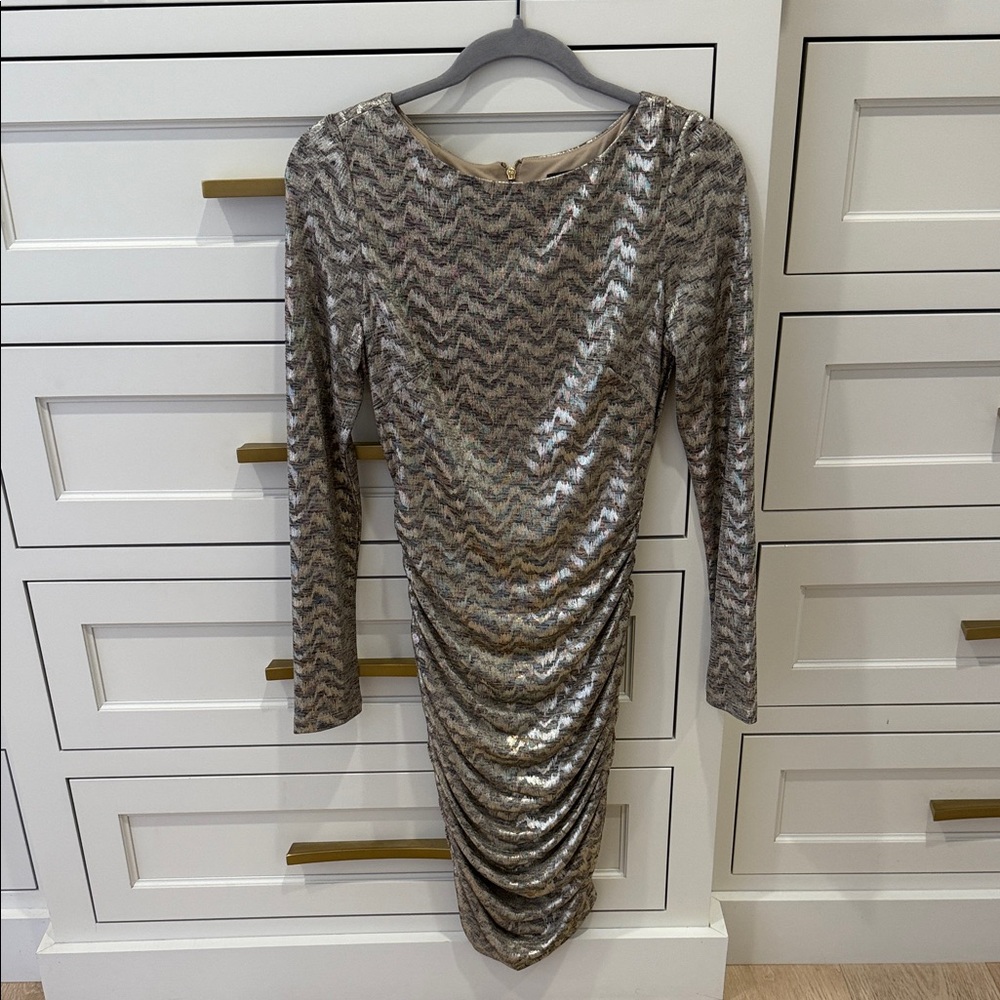 Vince Camuto Metallic Long Sleeve Dress
